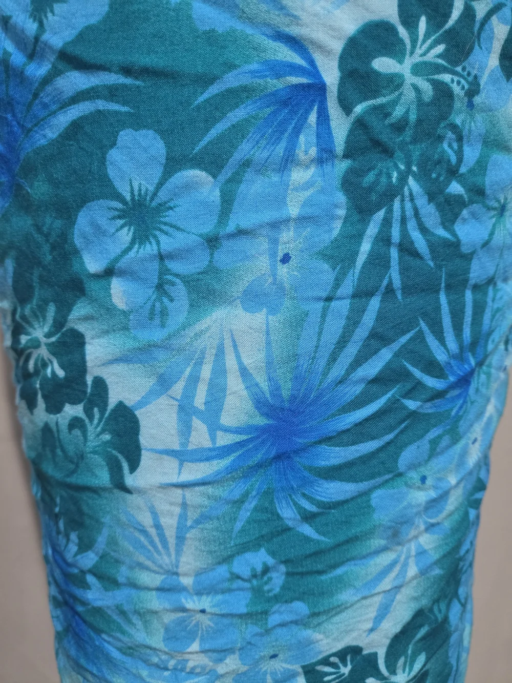 Hibiscus Collection Hawaii Blue Tropical Floral Rayon Sarong Wrap Pareo